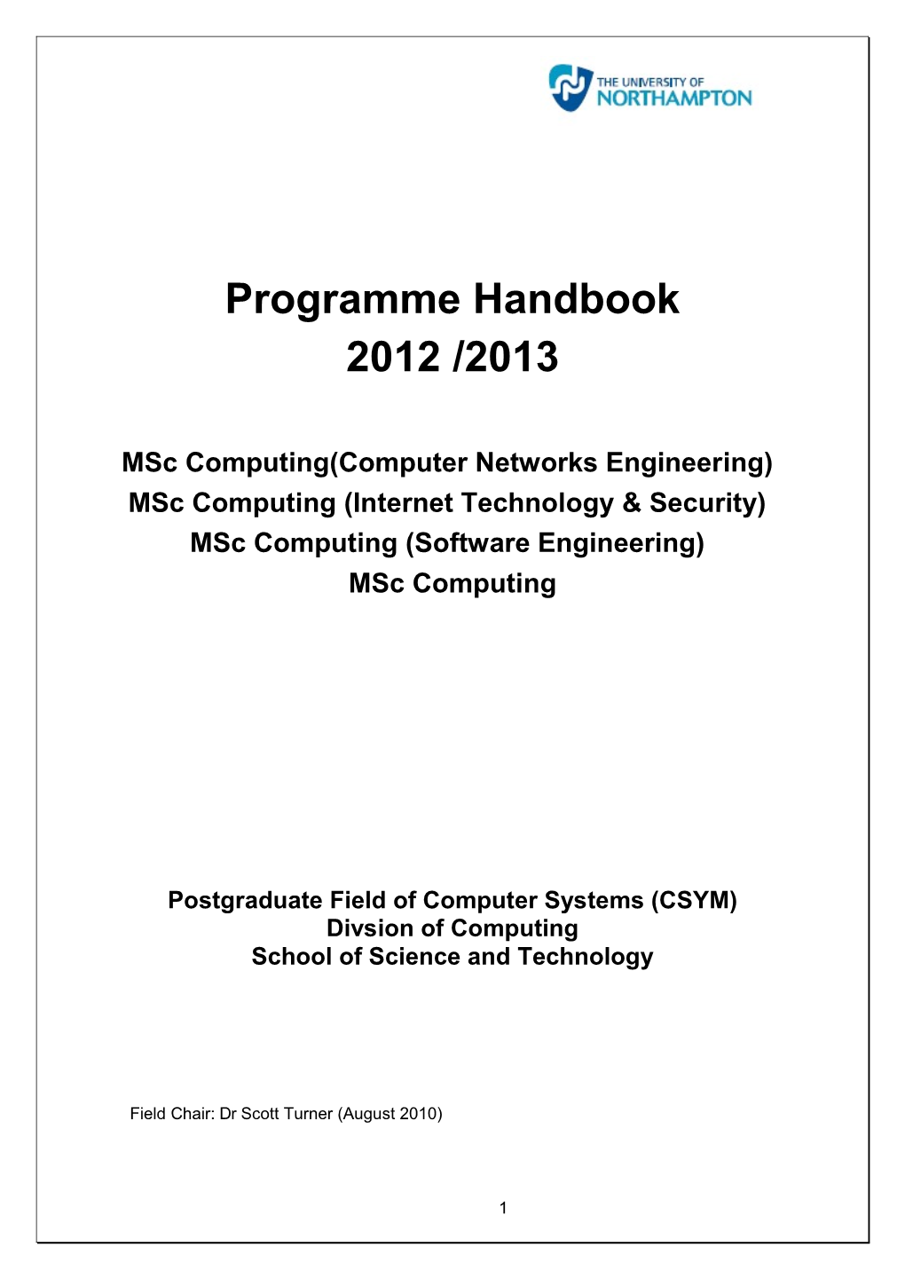 Programme Handbook