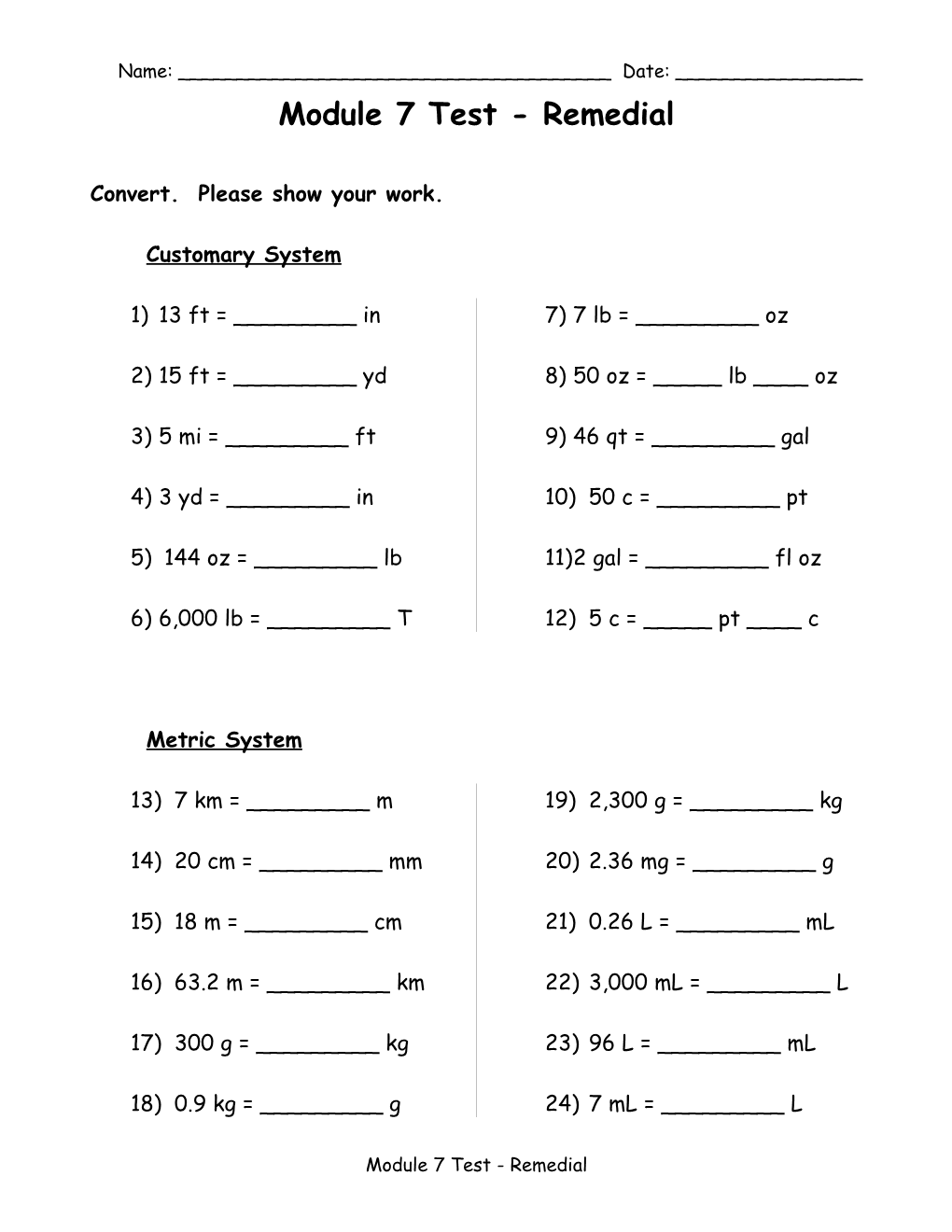 Chapter 9 Test Review