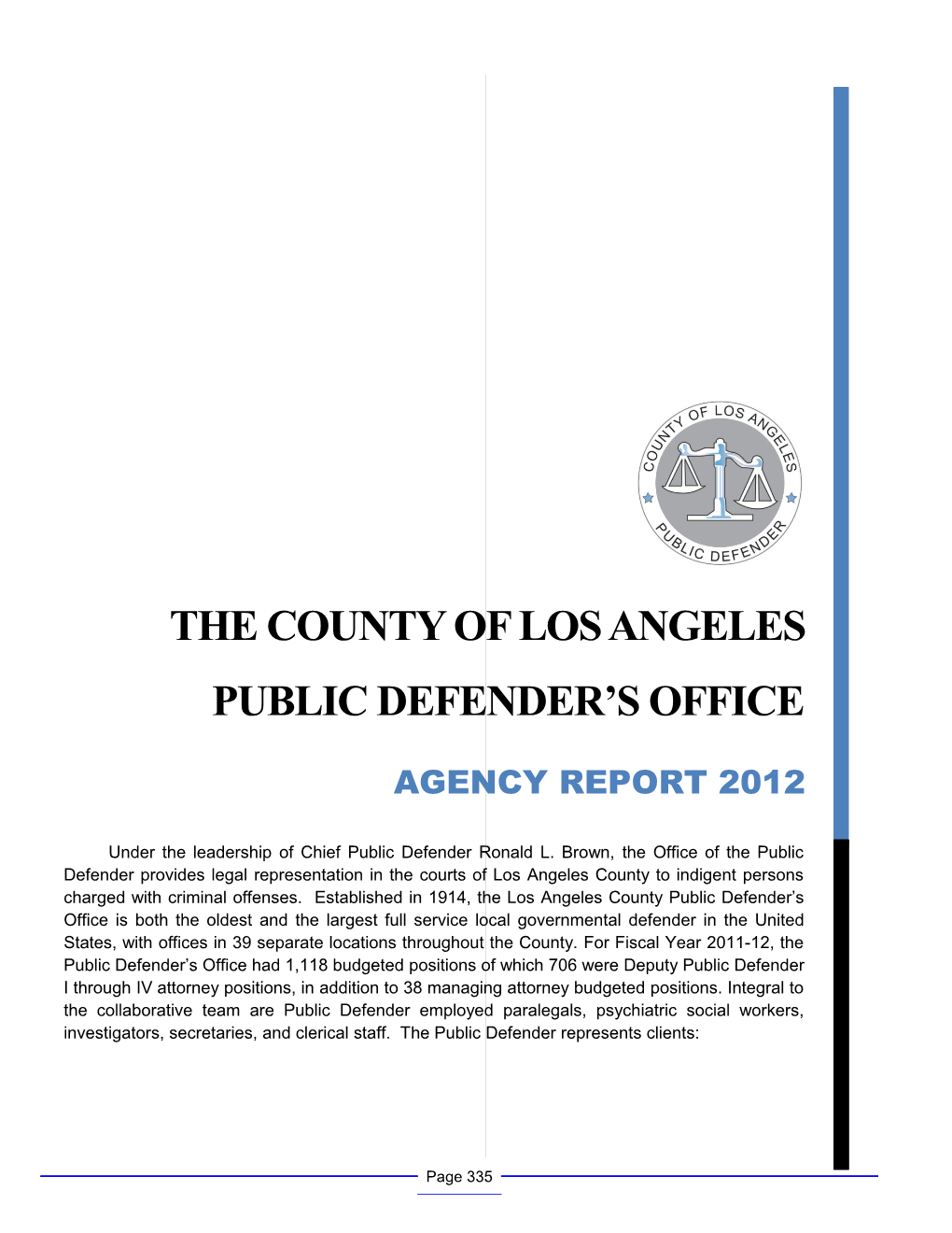 County of Los Angeles Public Defender S Office Report