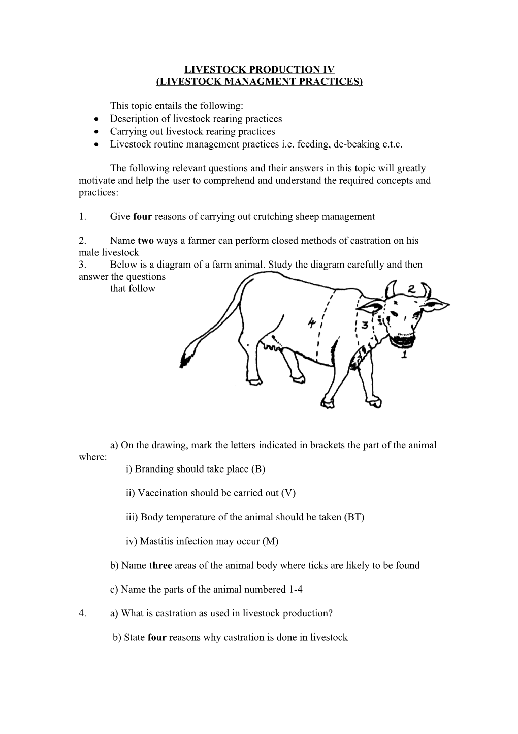 Livestock Production Iv