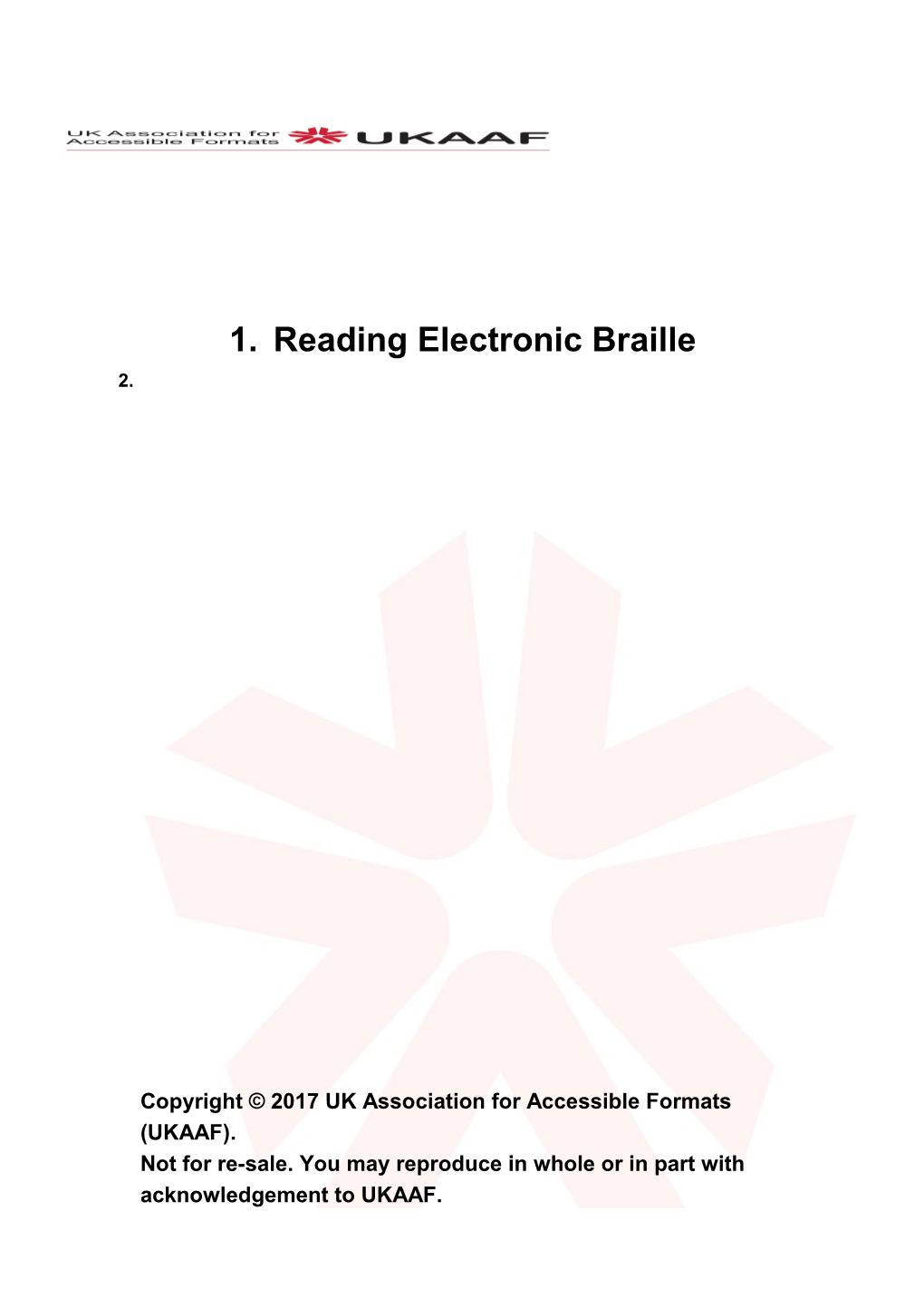 Reading Electronic Braille