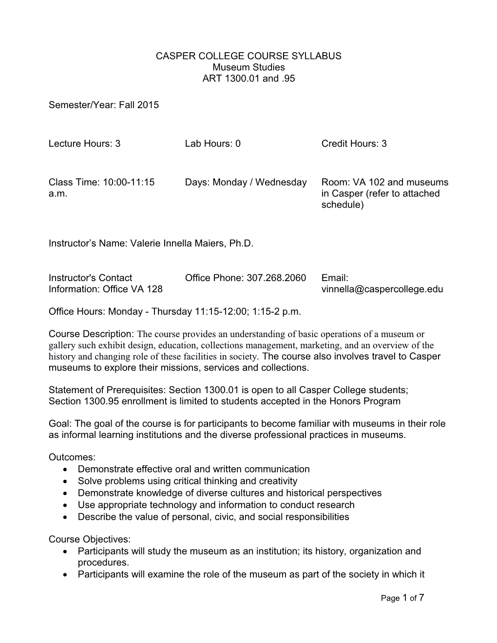 Casper College Course Syllabus s1