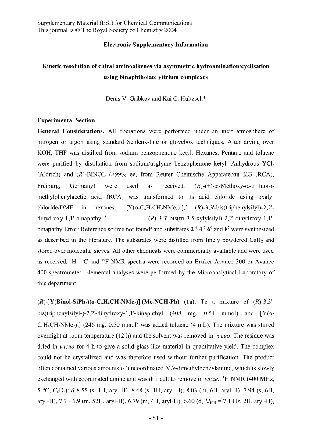 Supplementary Material (ESI) for Chemical Communications s1