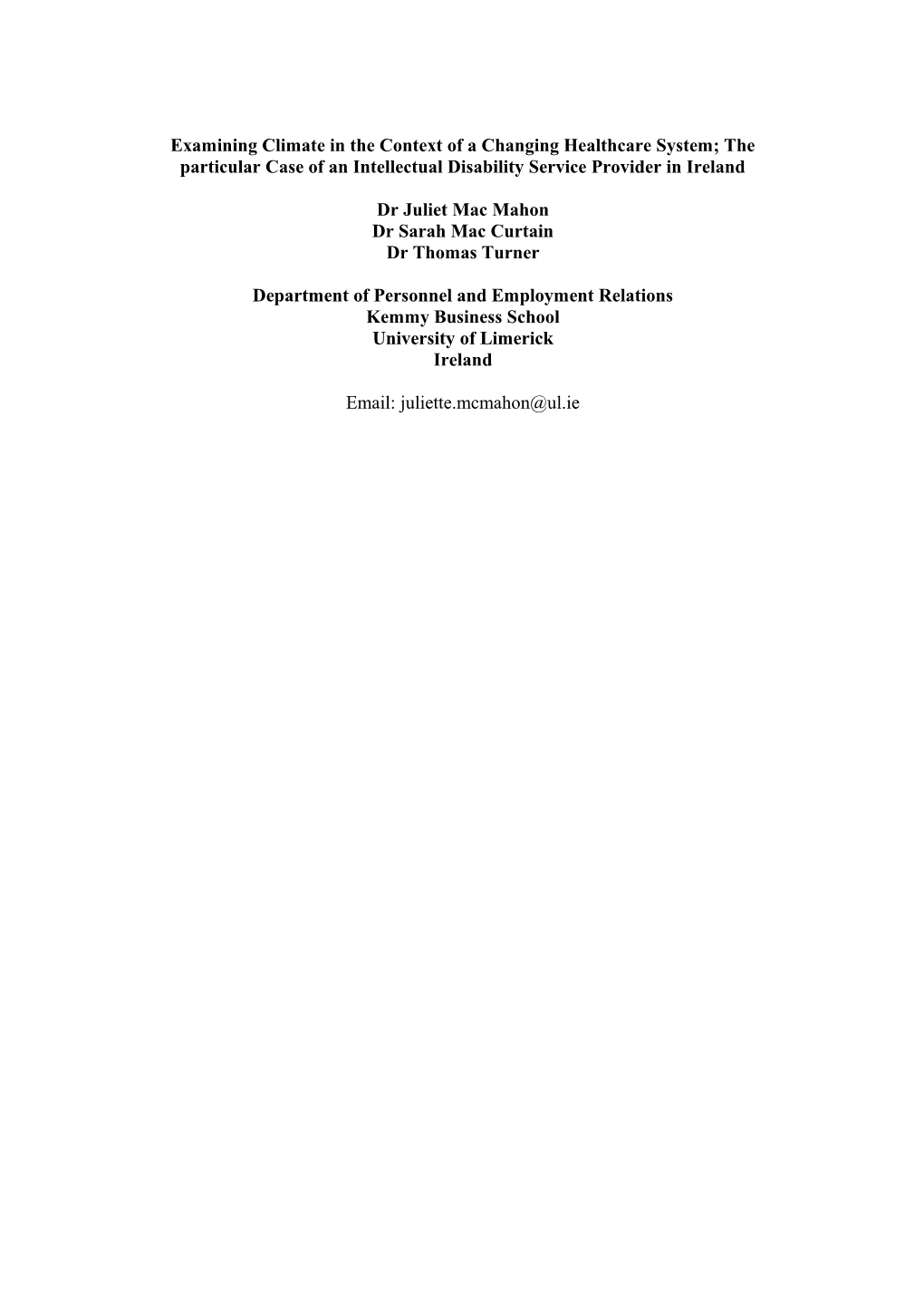 Climate/Dimensions of Climate