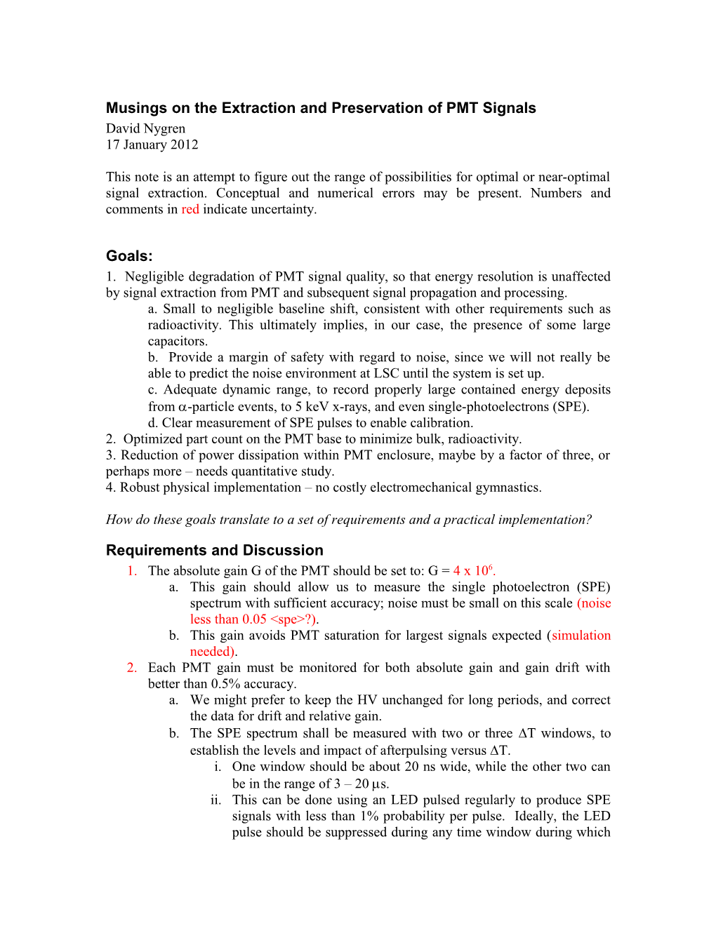 Musings on the Extraction and Preservation of PMT Signals