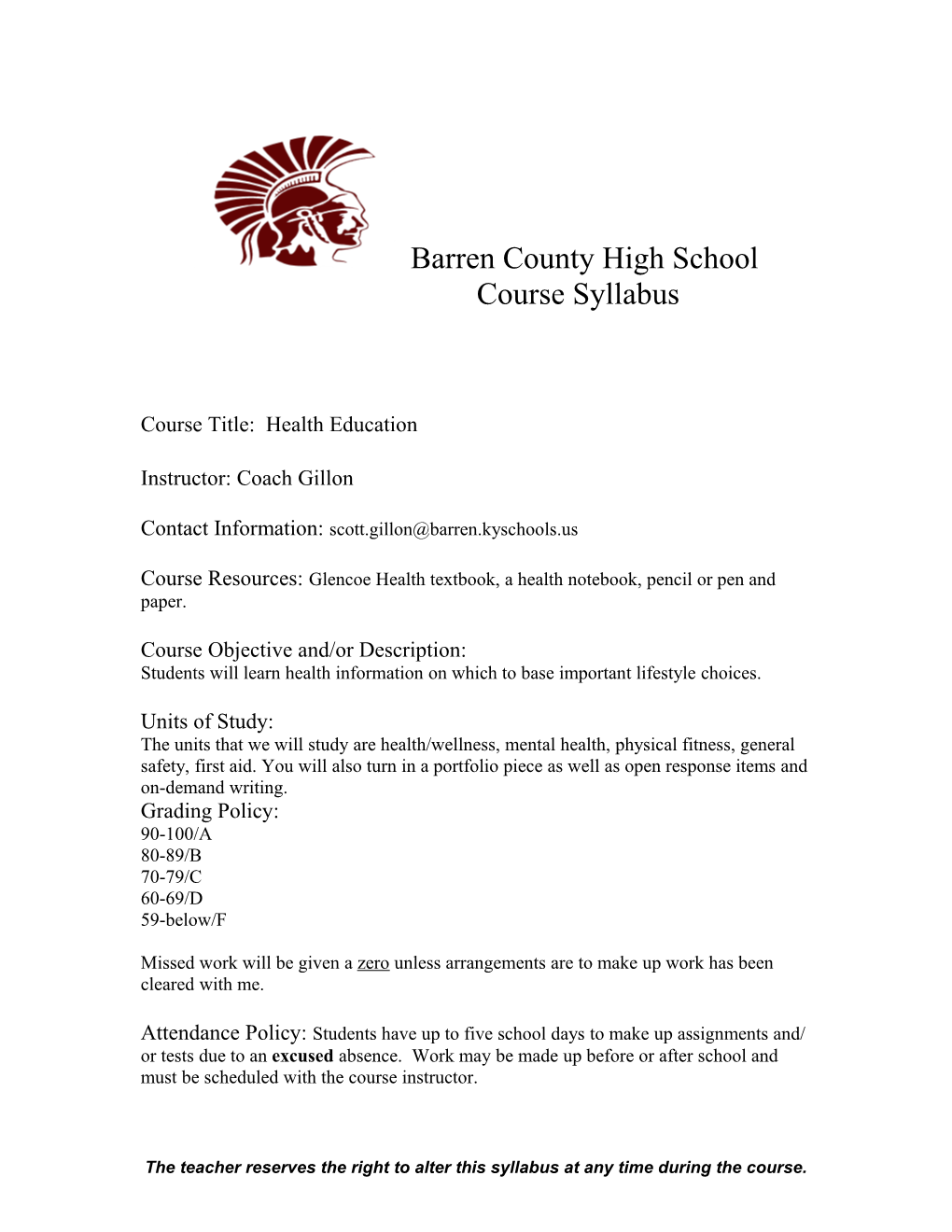 Barren County High School