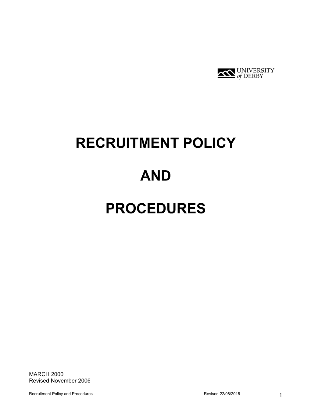 Recruitment Policy & Procedures