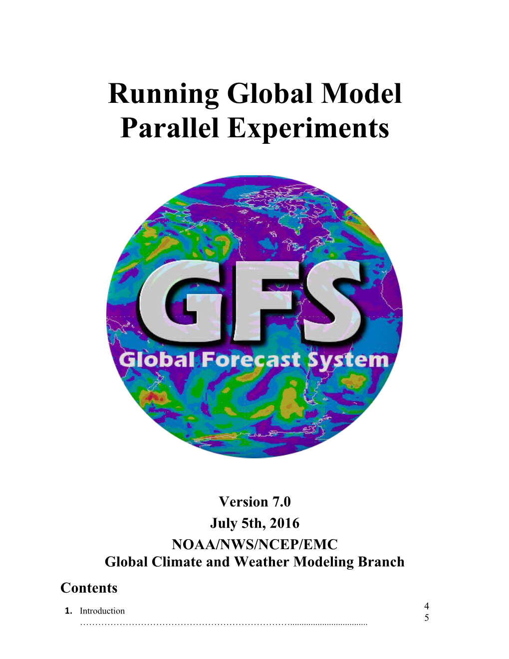 Running Global Model Parallel Experiments s1