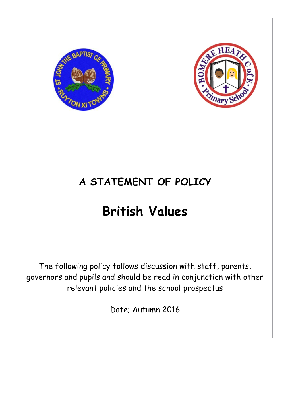 A Statement of Policy