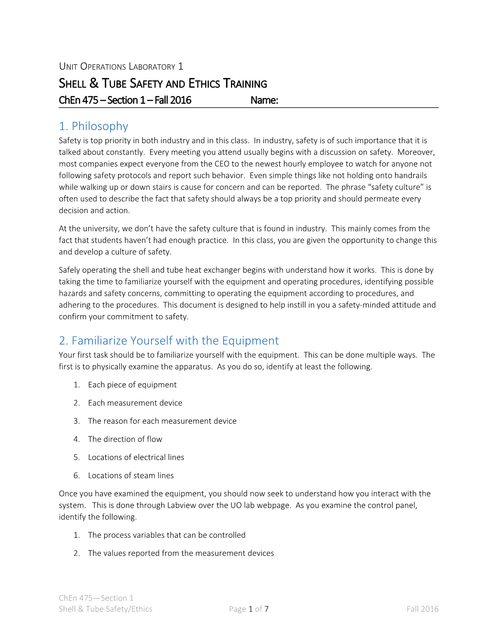 Shell & Tube Safety and Ethics Training