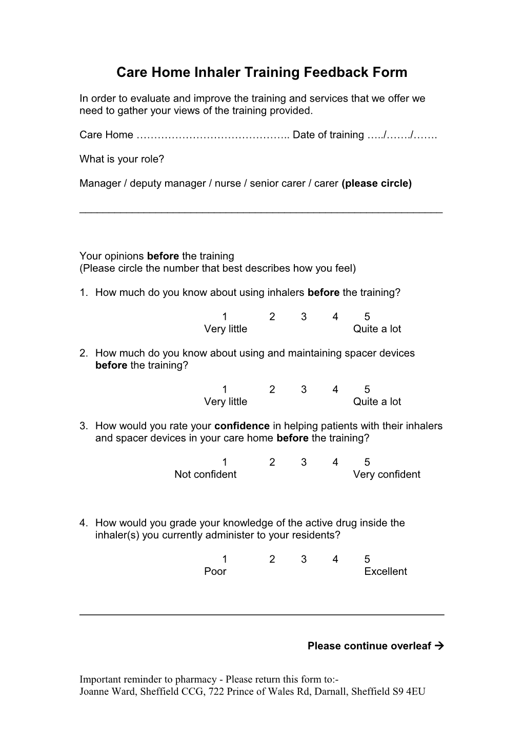 Evaluation of MUST Training to Care Home Staff by Community Dietitians