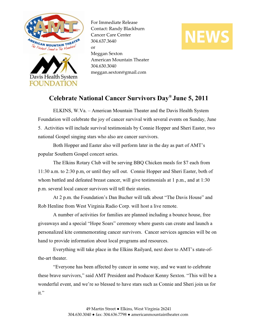 Celebrate National Cancer Survivors Day June 5, 2011