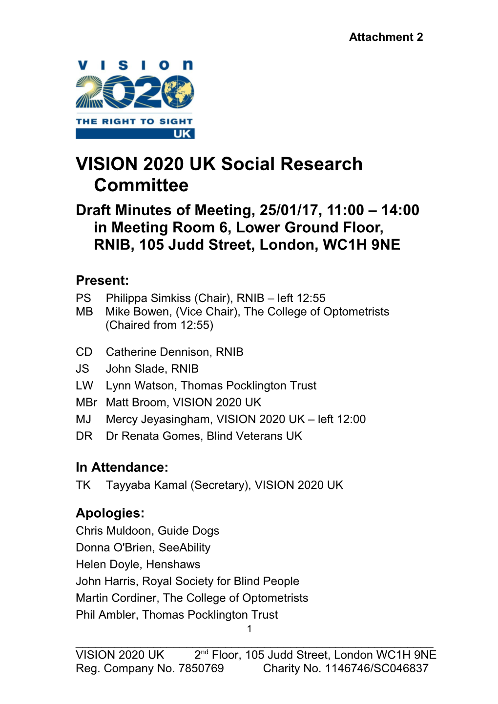 VISION 2020 UK Social Research Committee