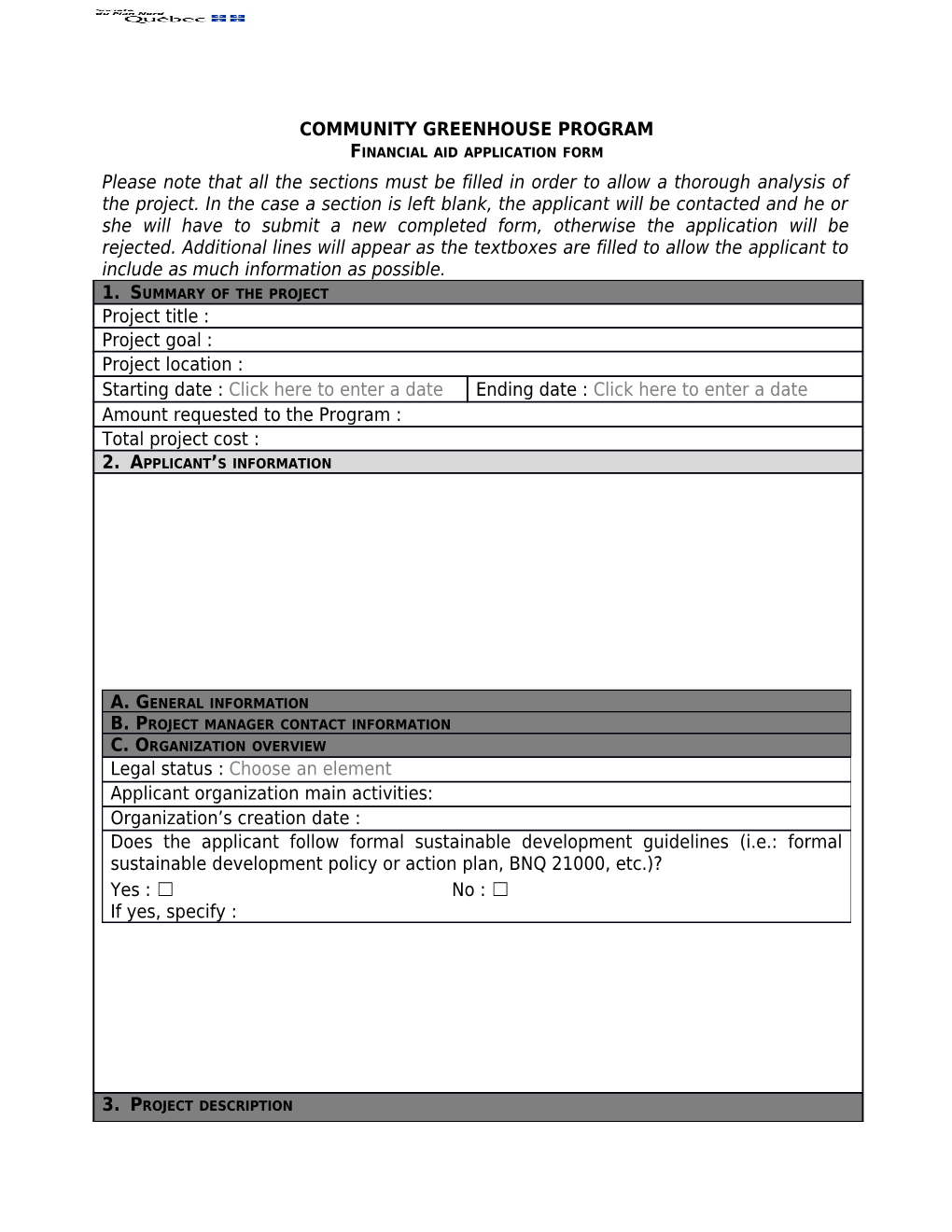 Financial Aid Application Form