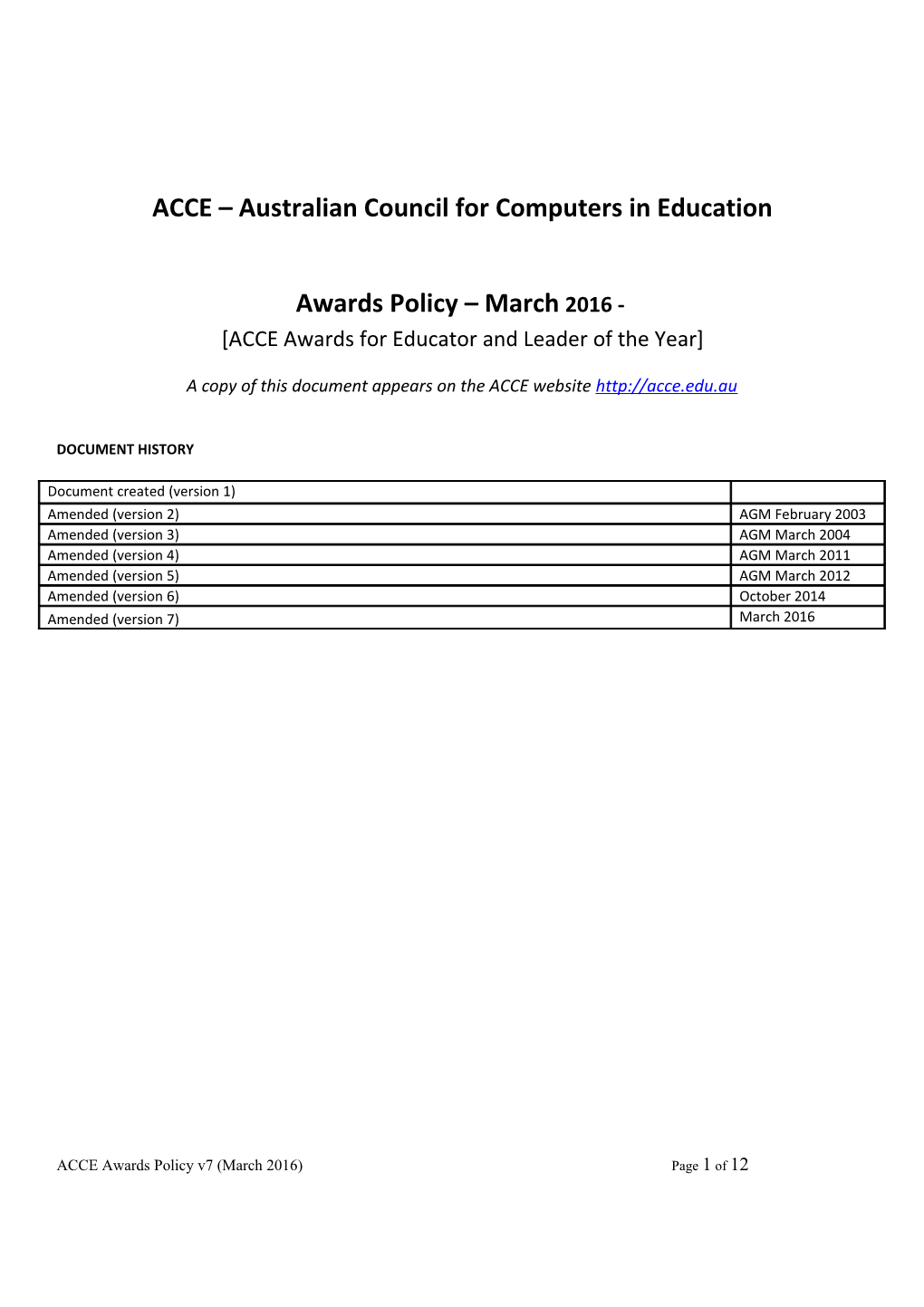 ACCE Australian Council for Computers in Education