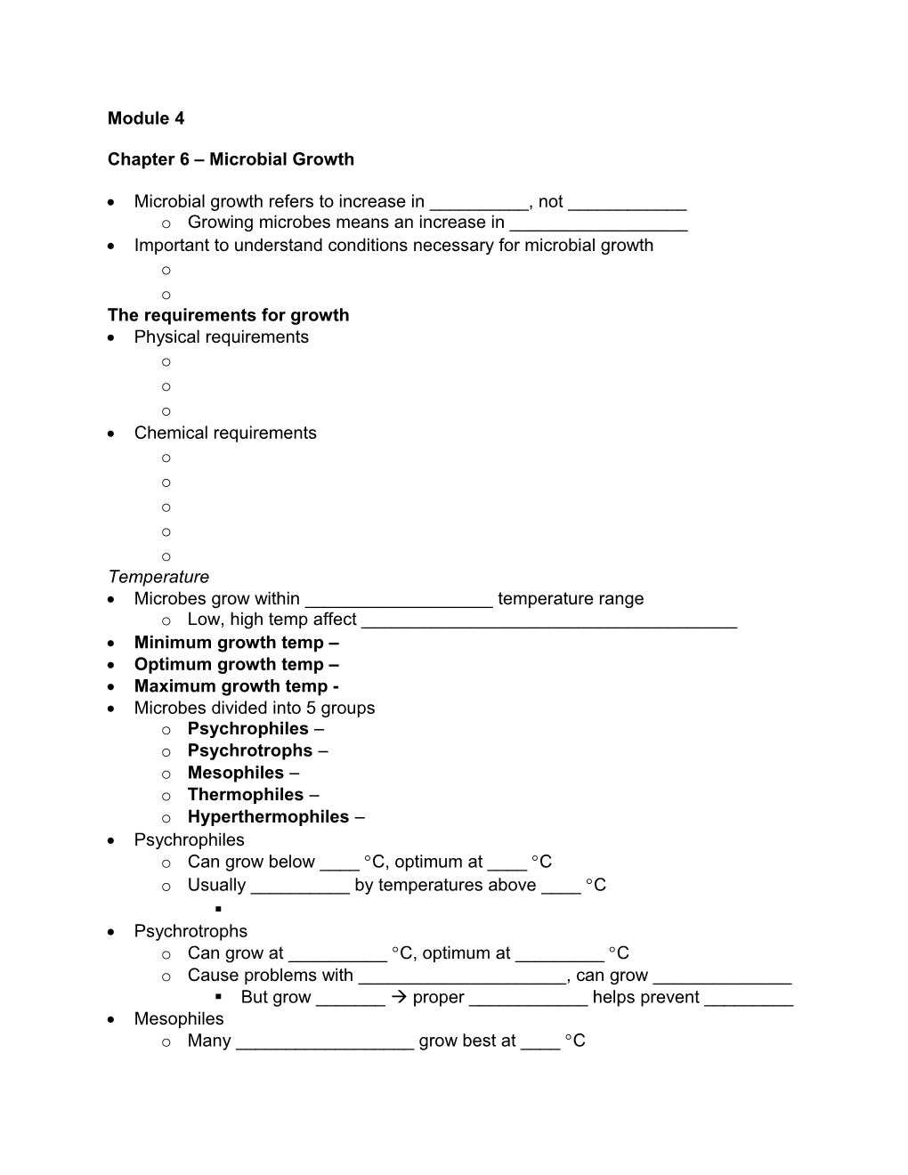 Chapter 6 Microbial Growth