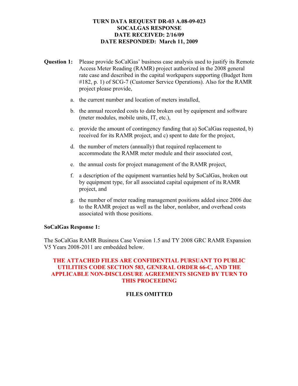 Turn Data Request Dr-03 A.08-09-023