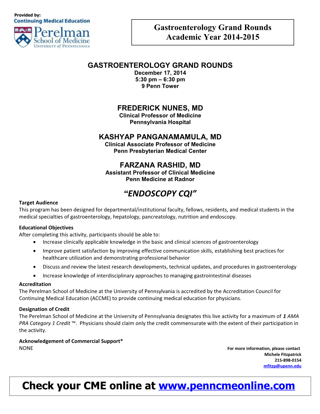 Gastroenterology Grand Rounds