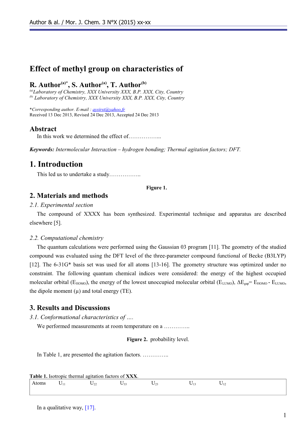 Effectof Methyl Groupon Characteristicsof