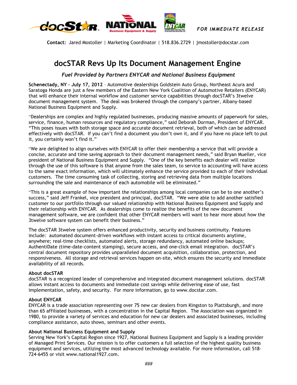 Docstar Revs up Its Document Management Engine