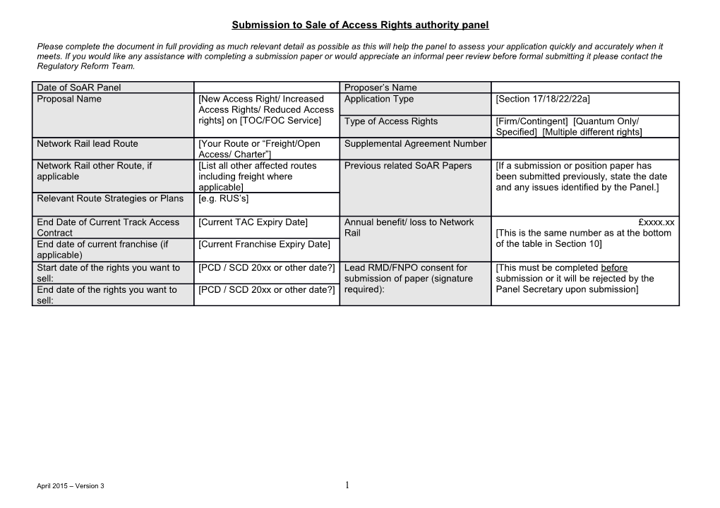 Sale of Access Rights Template