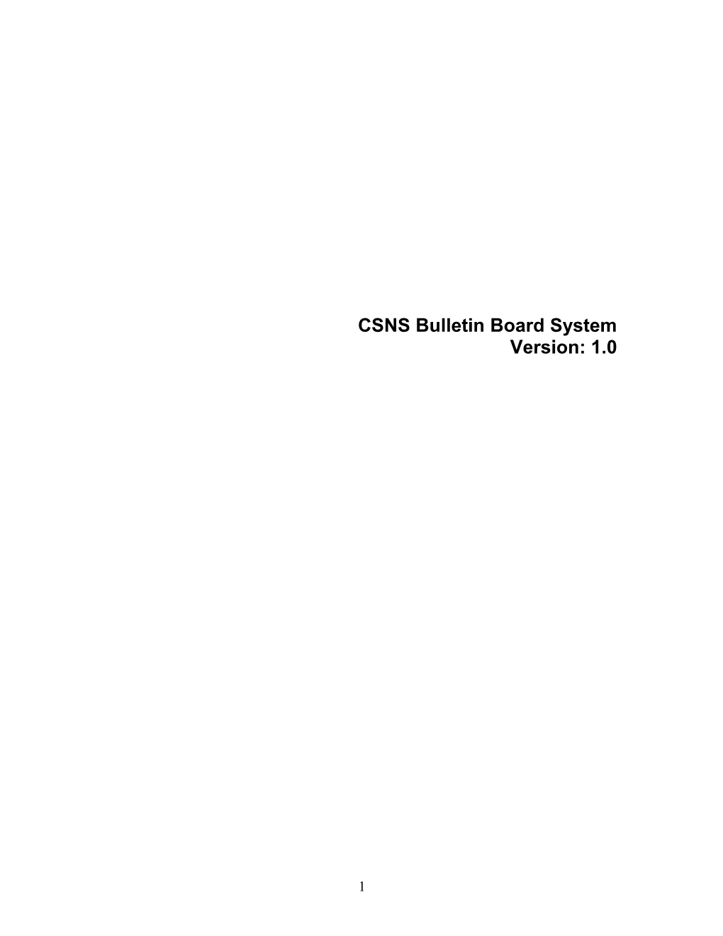 CSNS Bulletin Board System