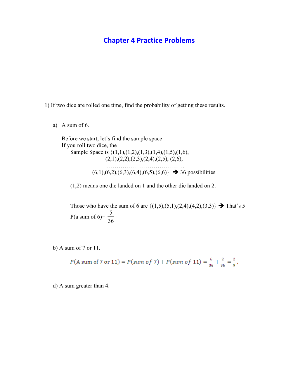 Chapter 4 Practice Problems