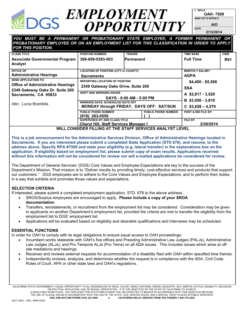 Administrative Hearings