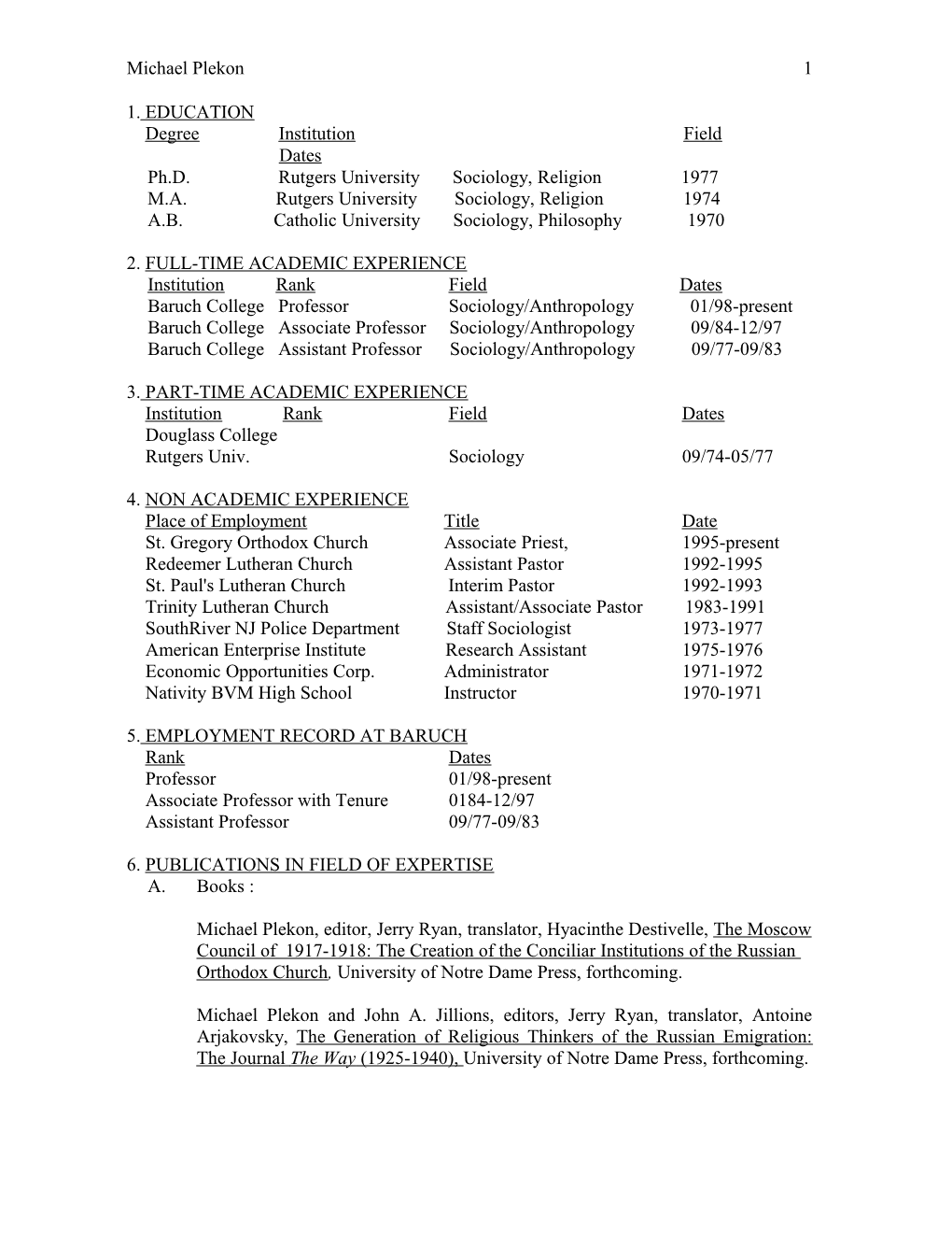 Degree Institution Field Dates