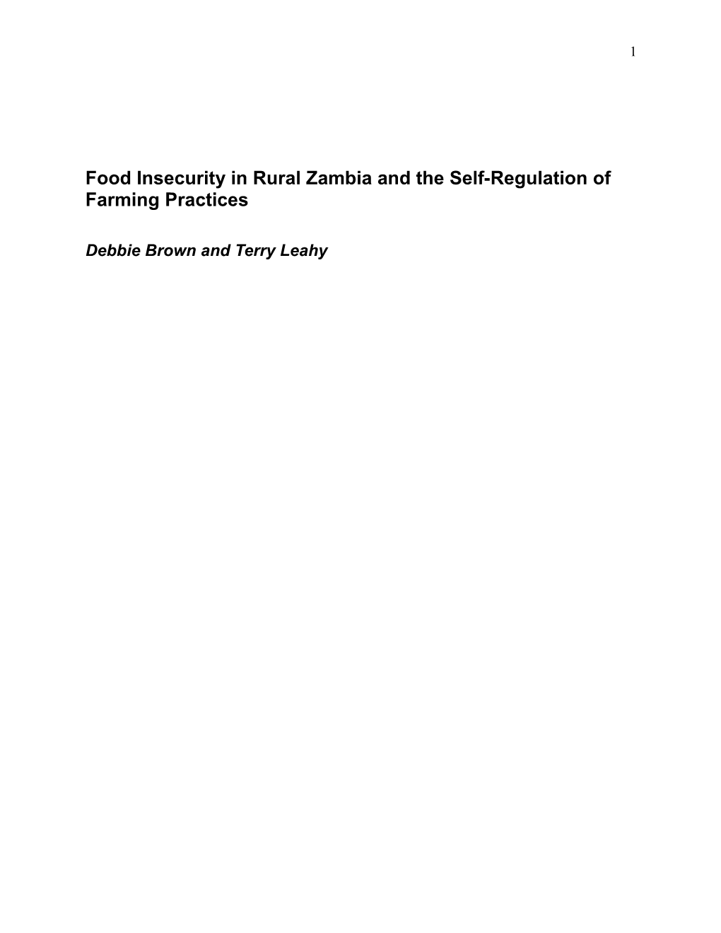Fatal Utopias in Rural Zambia and the Self-Regulation of Farming Practices