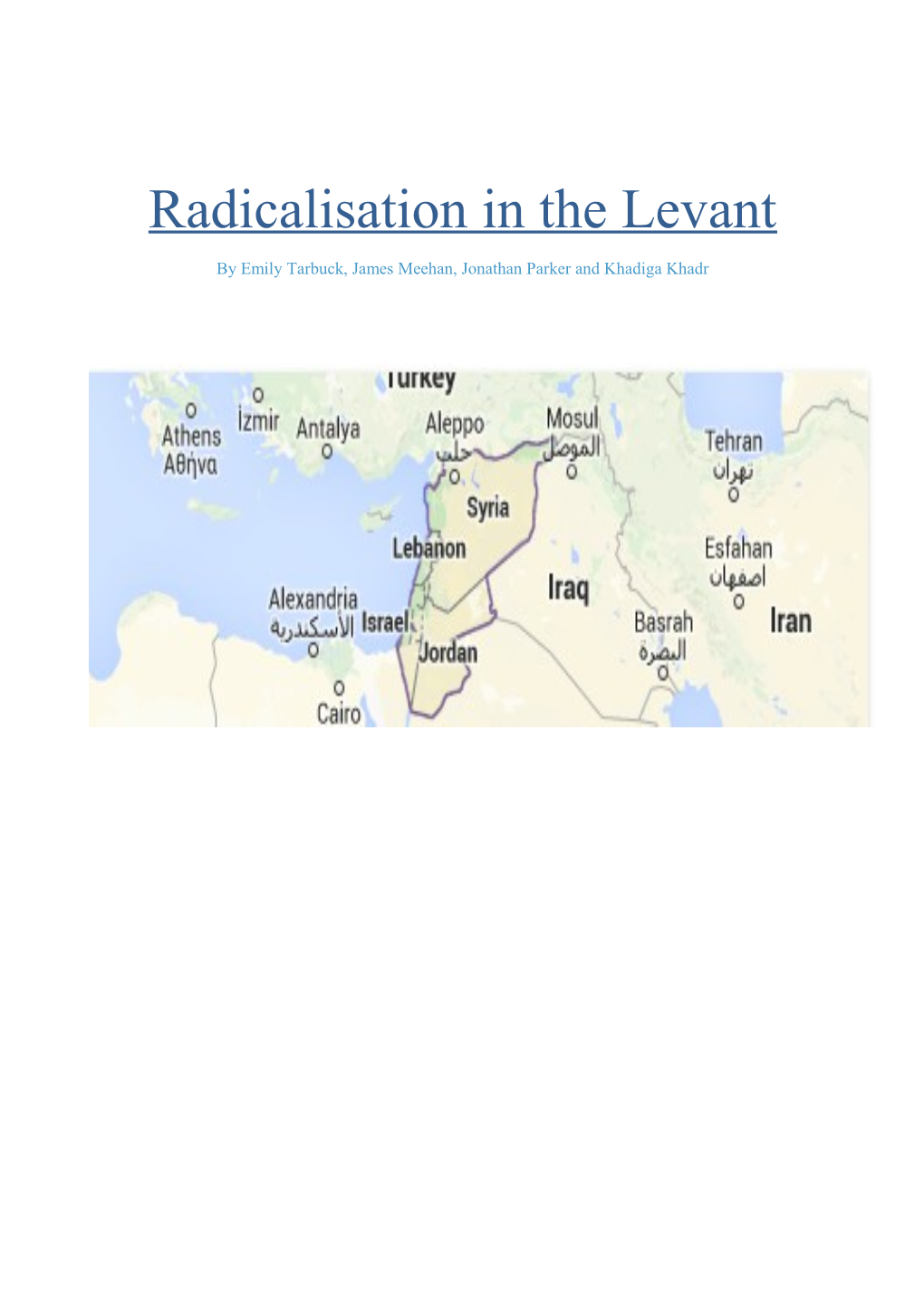 Radicalisation in the Levant