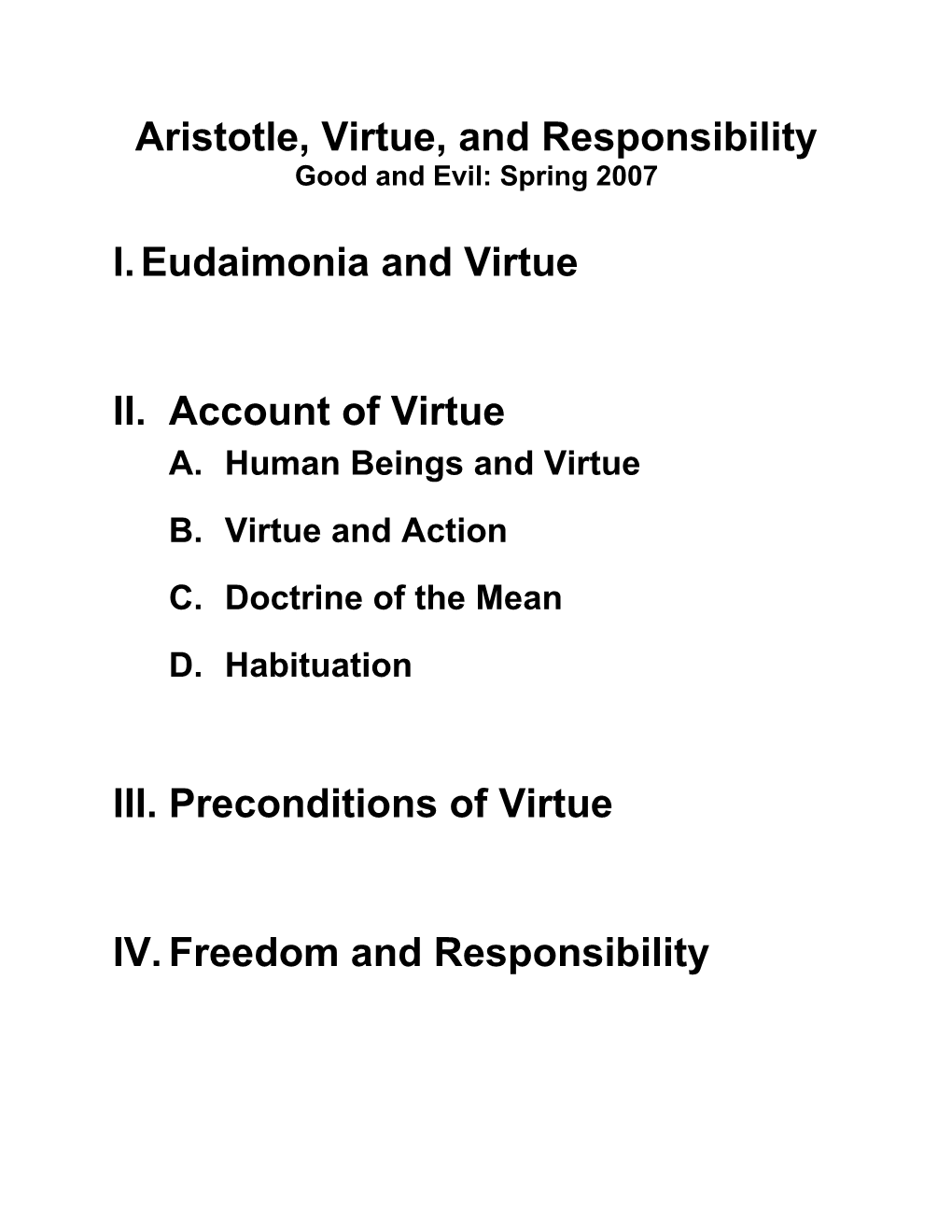Aristotle, Virtue, and Responsibility
