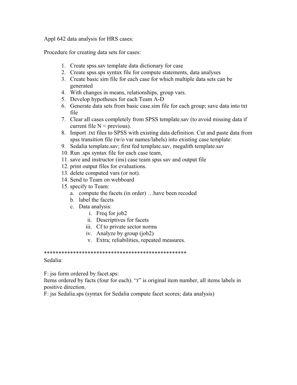 Appl 642 Data Analysis for HRS Cases