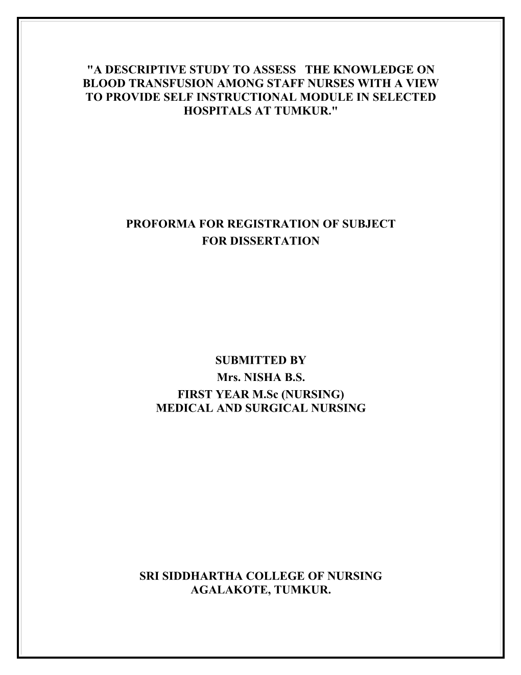 A Study to to Assess the Effectiveness of Structured Teaching Programme on Knowledge Of