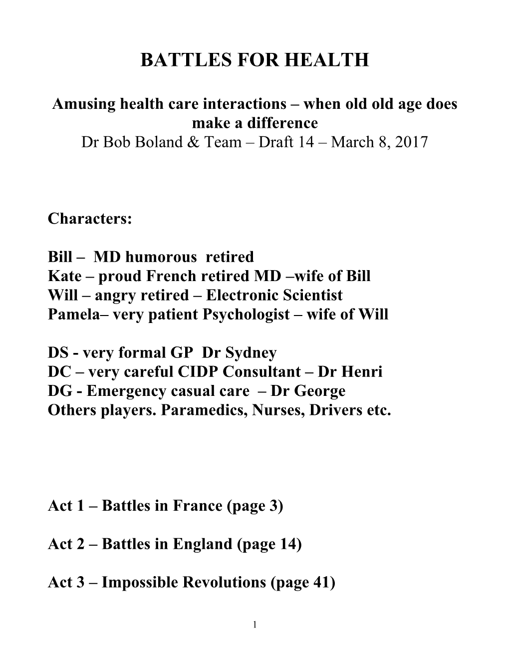 Experiences in the Health Services of France and Britain