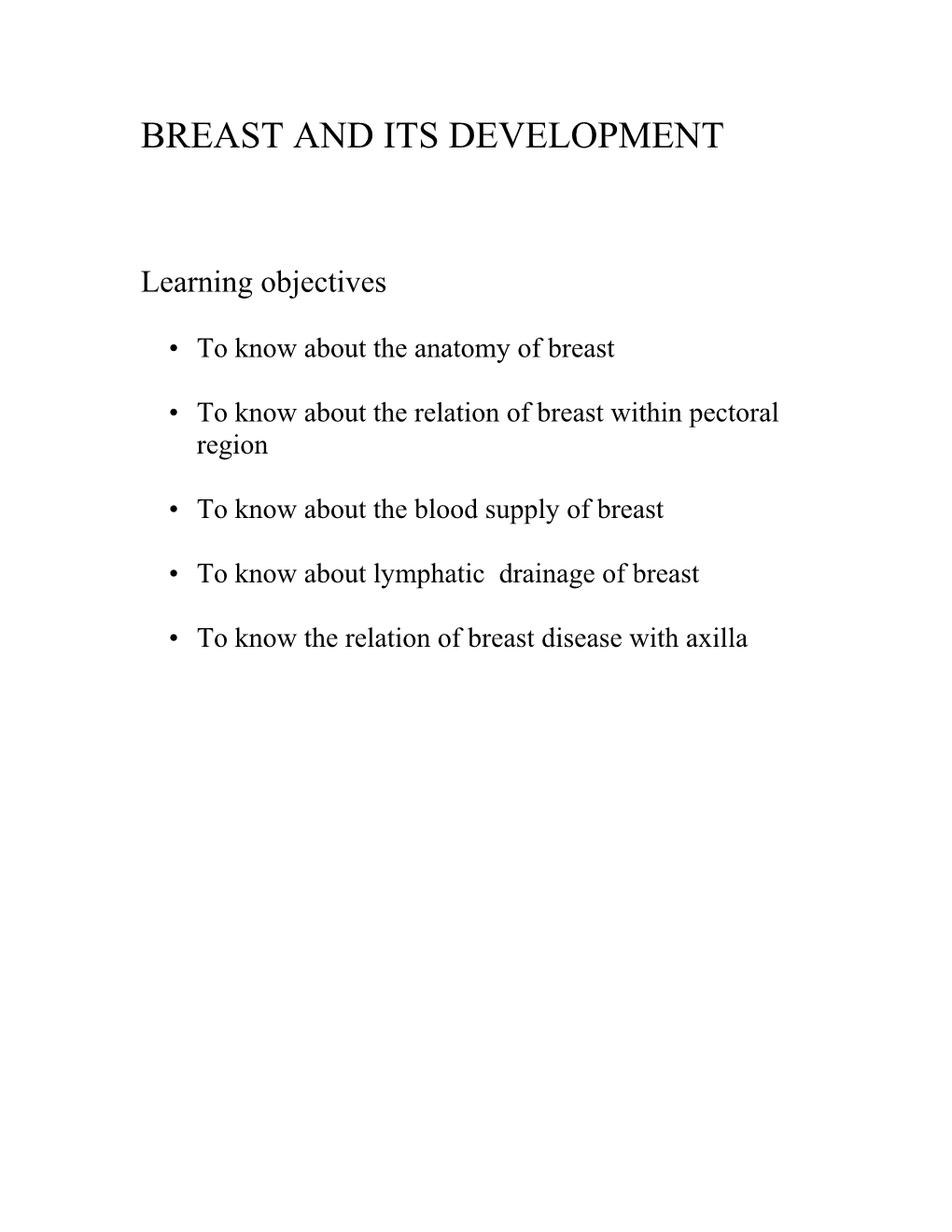 Breast and Its Development