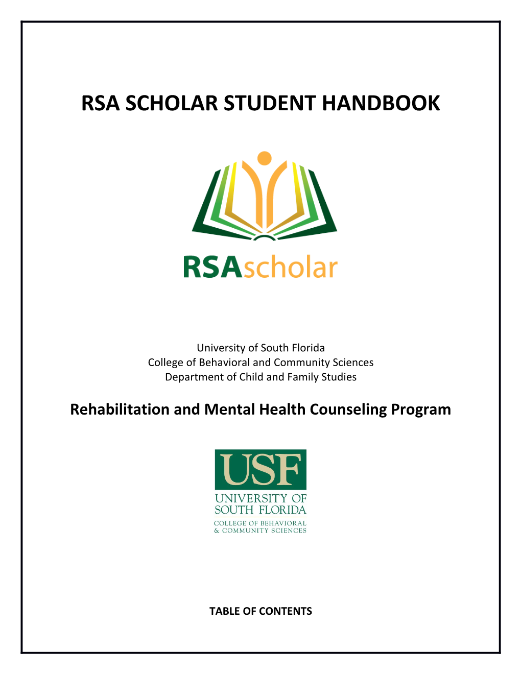Rsa Scholar Student Handbook