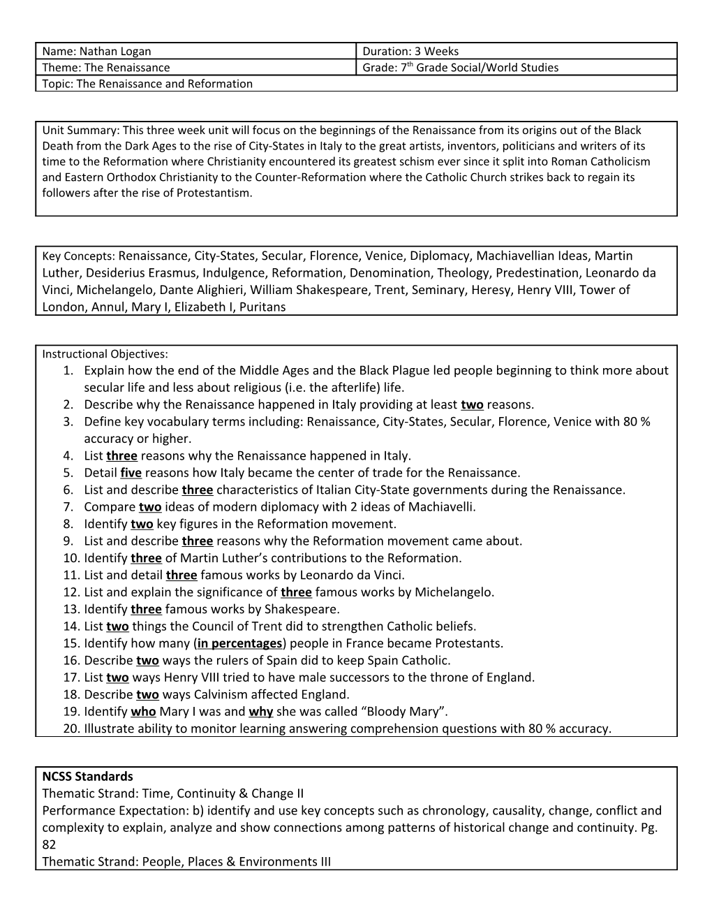 Short Cycle Assessment # 4 the Reformation