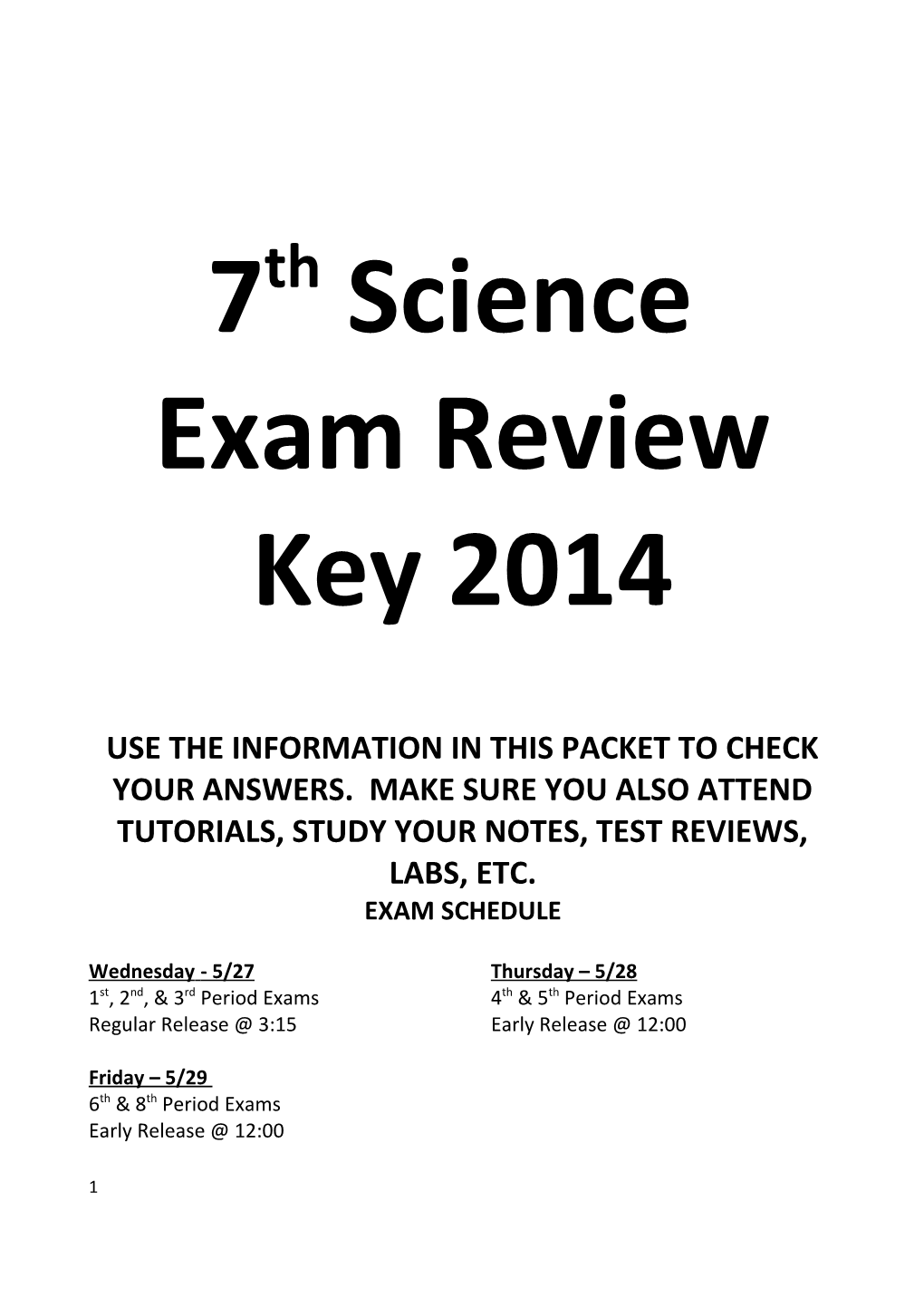 Science Review Packet for Spring Exam s1