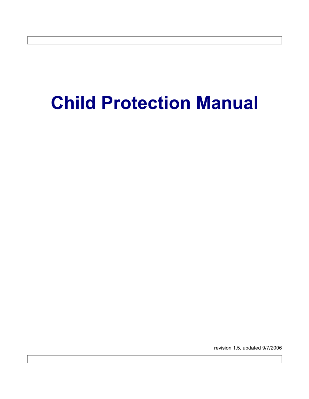 Faith Baptist Church Protection Manual