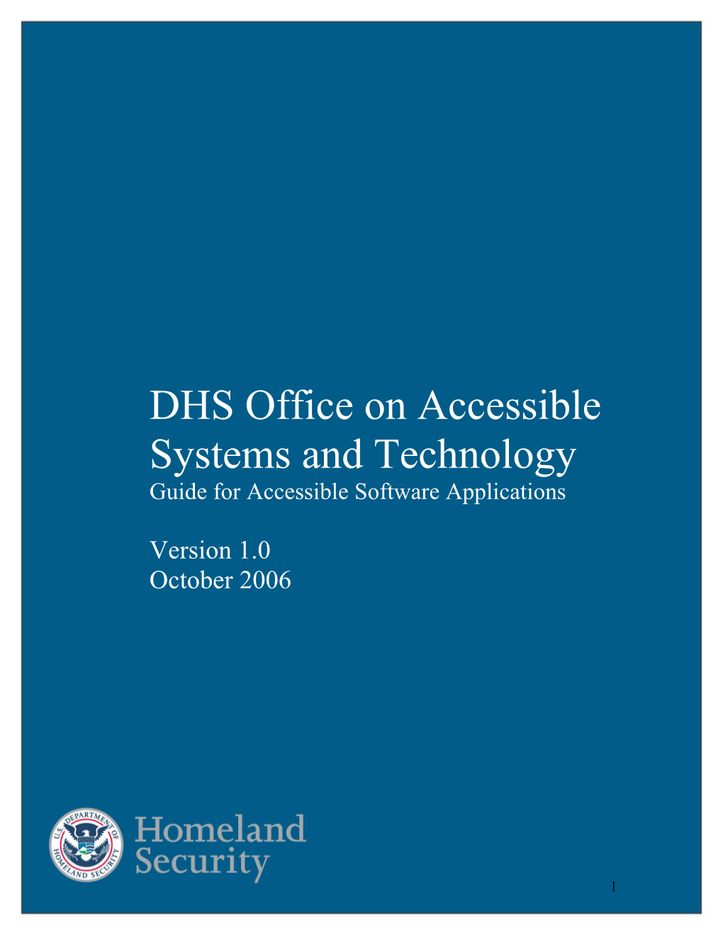 DHS Office on Accessible Systems and Technology