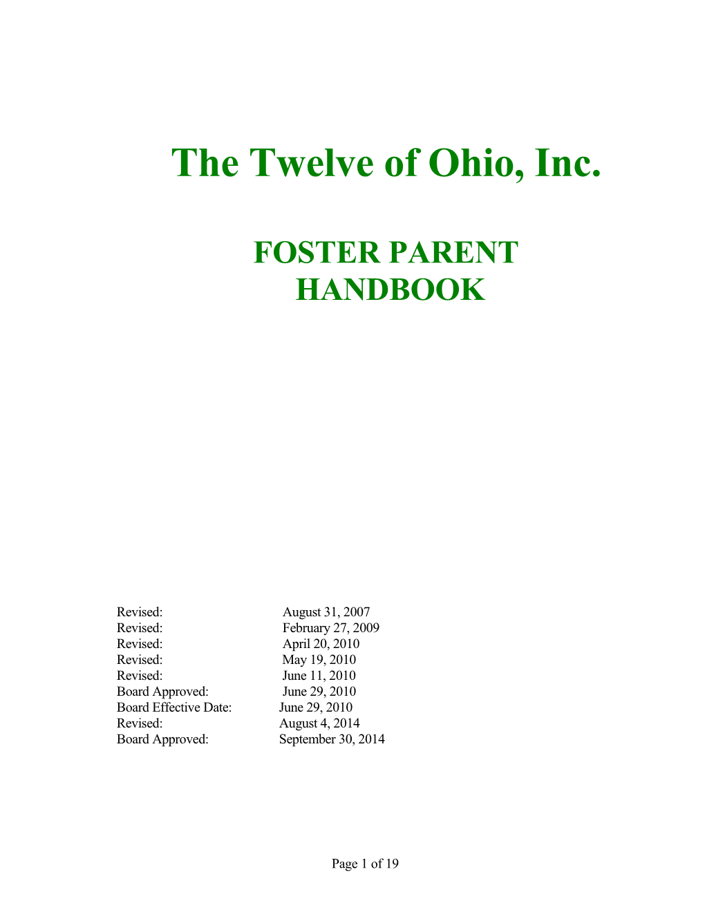 The Twelve of Ohio, Inc s1
