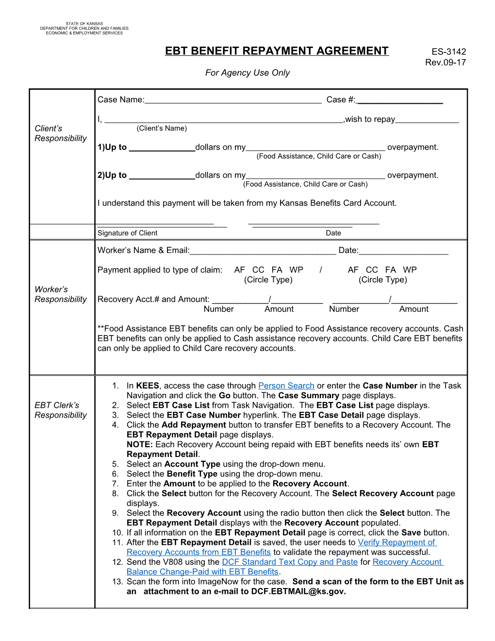 Ebt Benefit Repayment Agreement