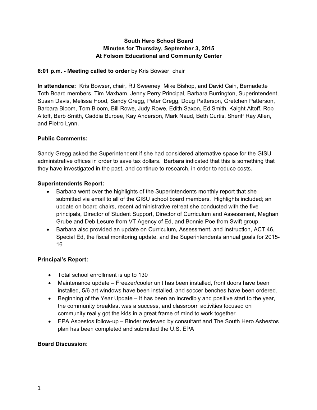 10-2-14 Draft of Board Meeting Minutes