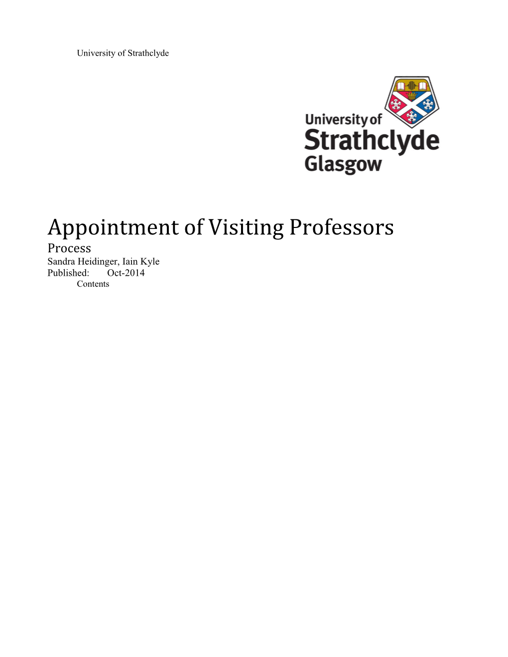 Appointment of Visiting Professors