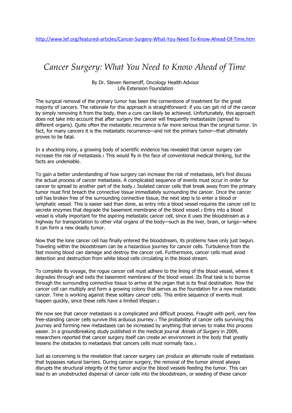 Cancer Surgery: What You Need to Know Ahead of Time