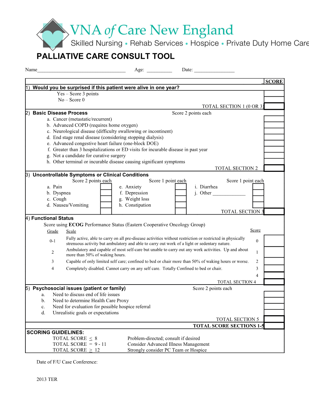 Palliative and Supportive Medicine Consult (Psmc) Tool