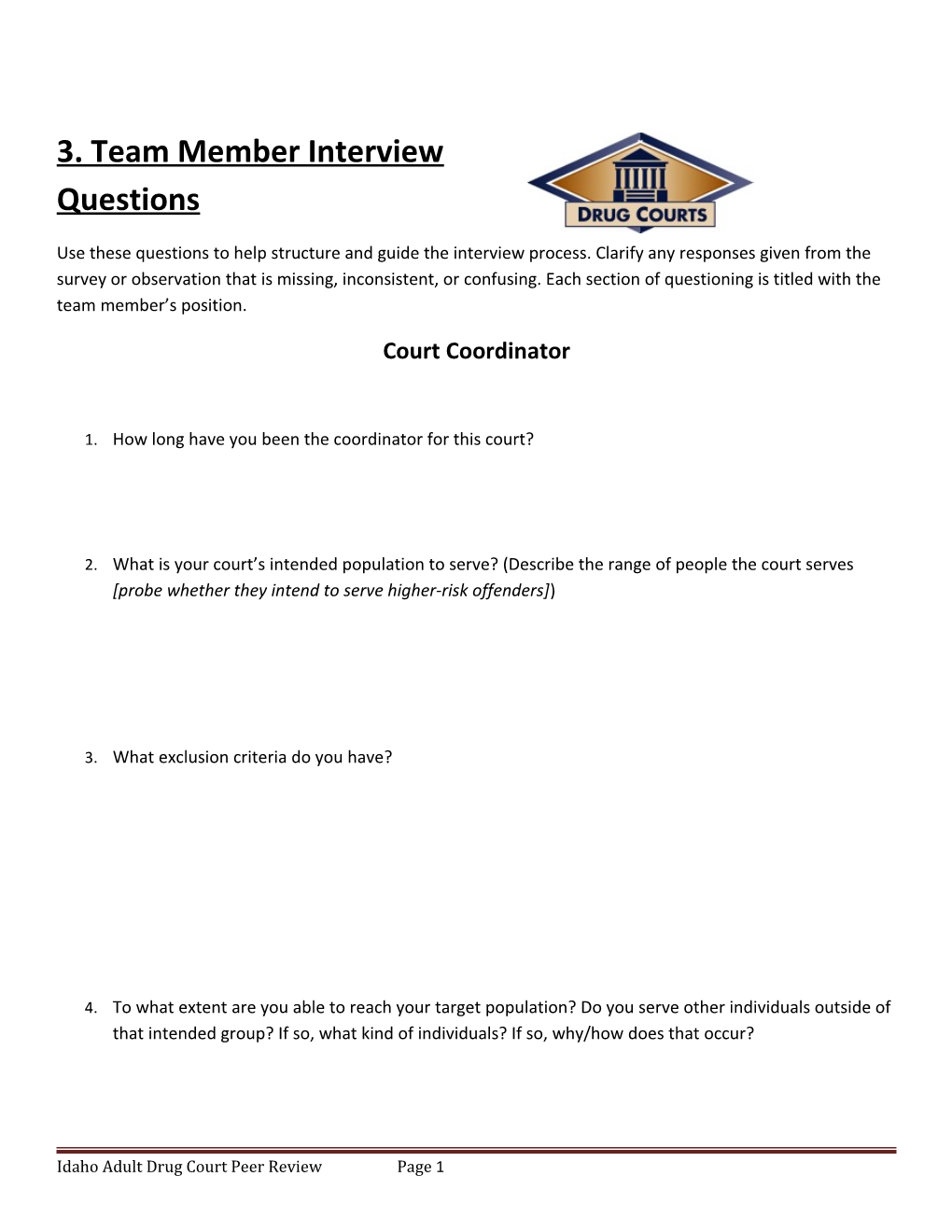 3. Team Member Interview Questions