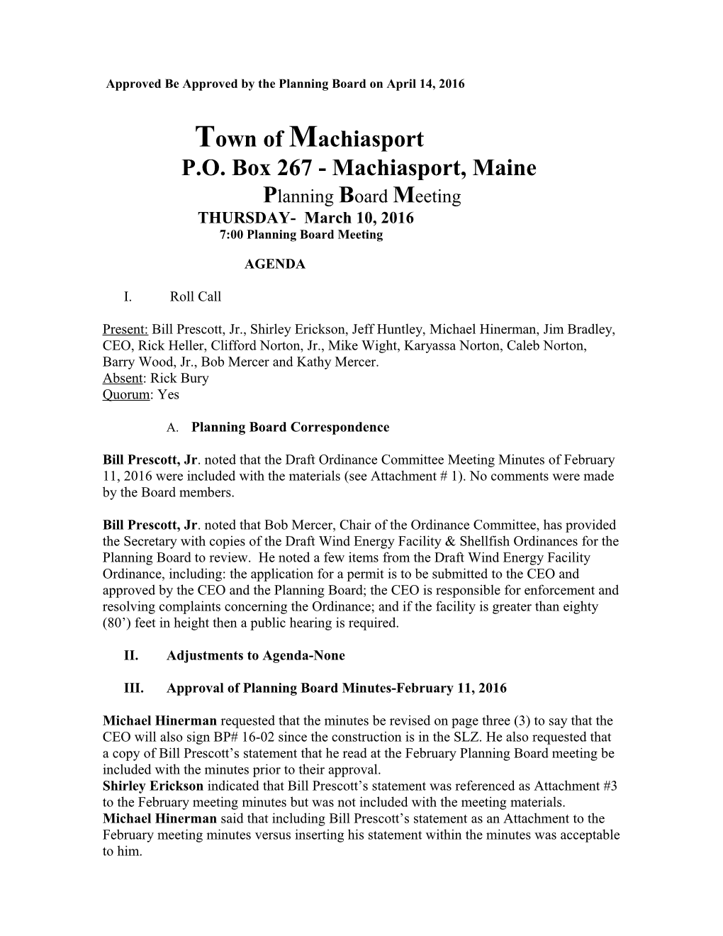 Machiasport (BUCKS HARBOR) Maritime Committee