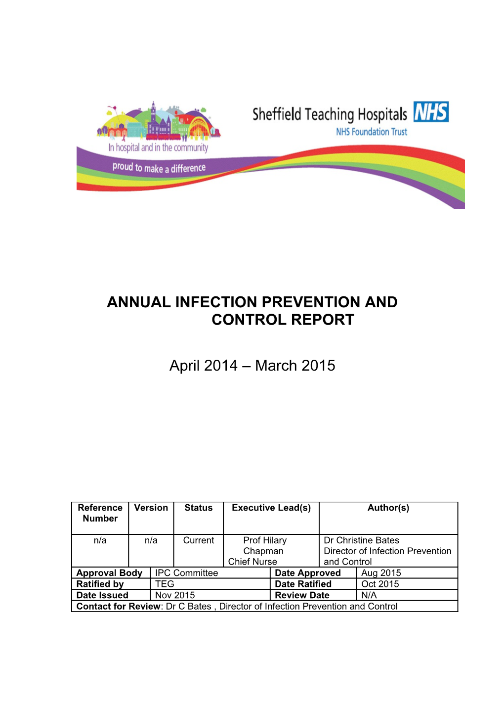Annual Infection Prevention and Control Report